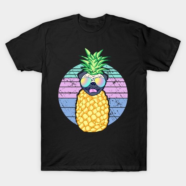 Aesthetic Pineapple Pug Doodle T-Shirt by FandomizedRose